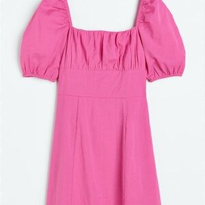Pink Puff Sleeve Dress